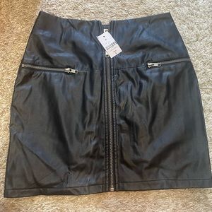 Black leather skirt